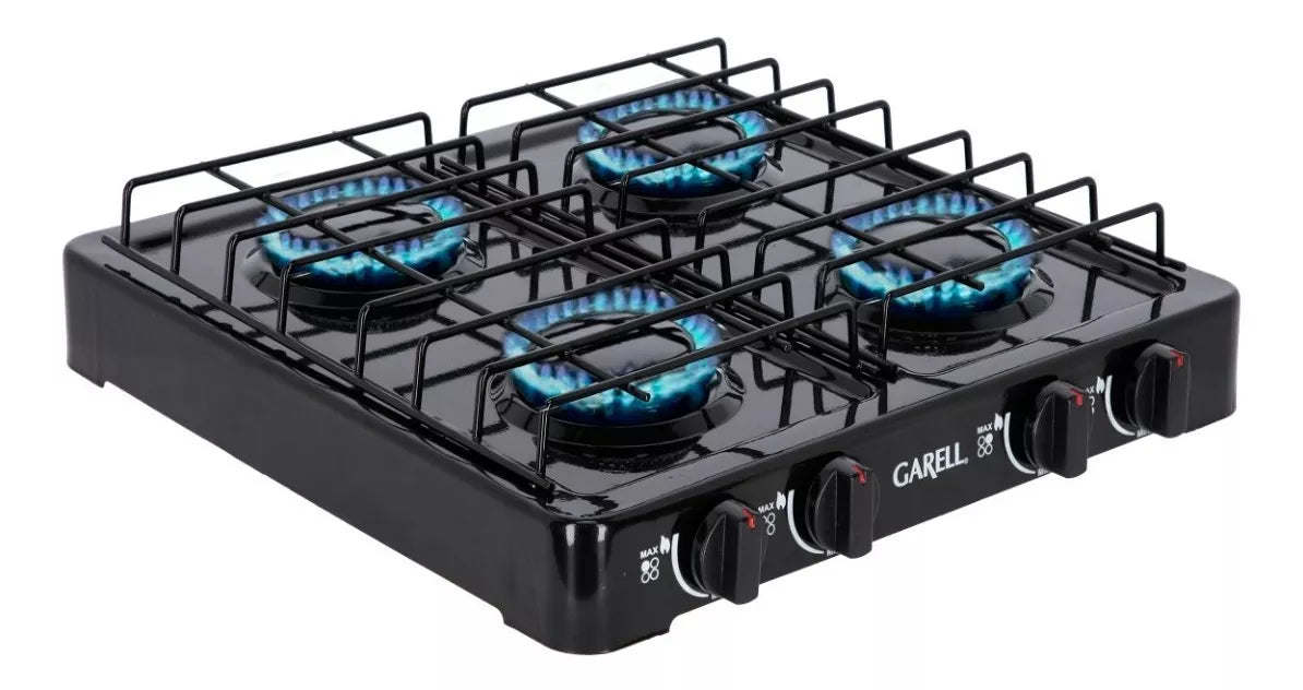 Parrilla/estufa Mesa De Gas De 4 Quemadores Envio Gratis Color Negro