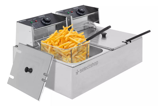 Freidora Aceite Eléctrica 12 Lt Industrial 2500w Acero Inox